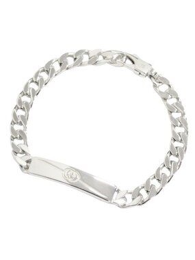 Gucci Polished Diagonal Interlocking Bracelet 18 Silver